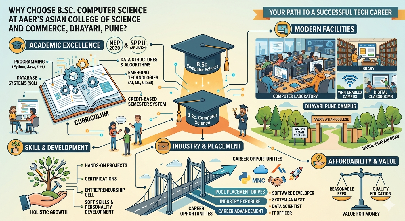 Why Choose B.Sc. Computer Science at AAER’s Asian College of Science and Commerce, Dhayari, Pune?